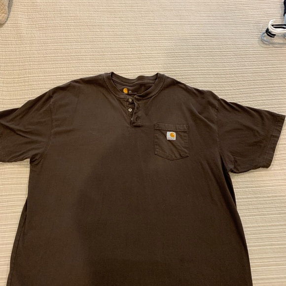 Carhartt Dark Brown Henley Shirt - Picture 1 of 3